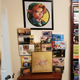 Image of Linda Guillory's Legend of Zelda collection topped by a large photo of Link.